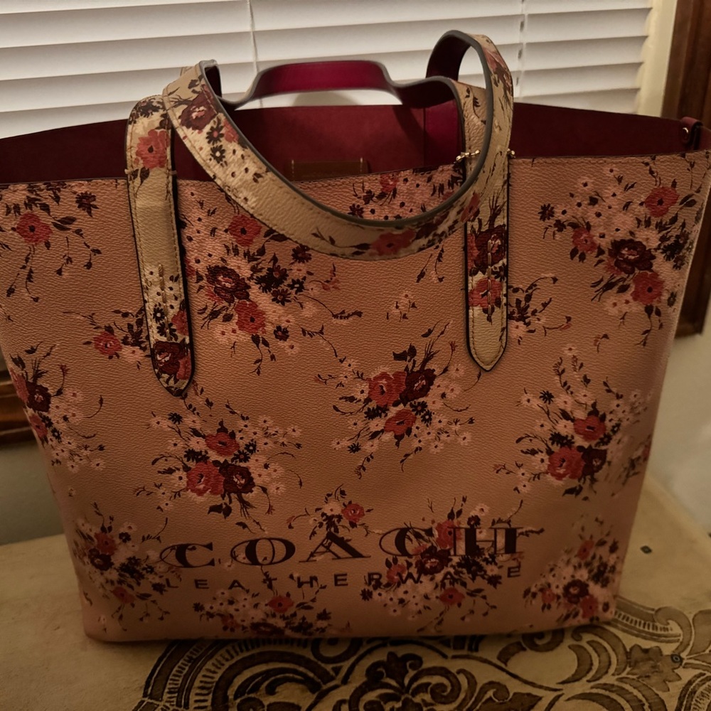 Large floral Coach tote.